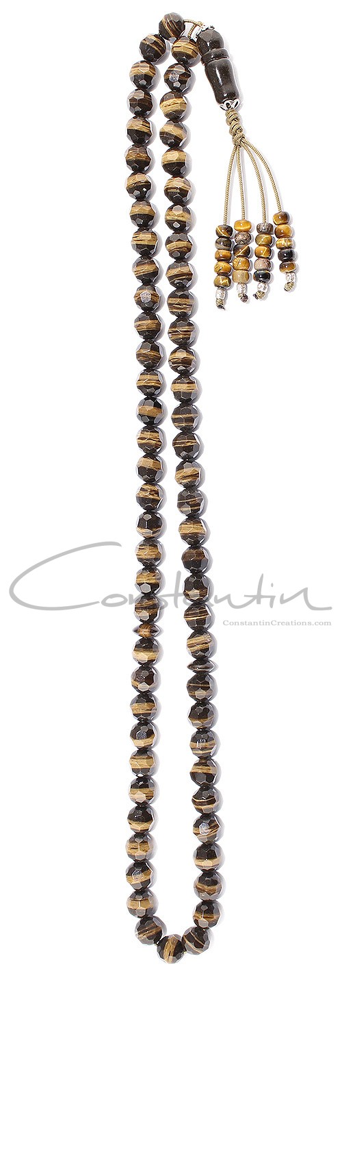 Faceted multi color pressed natural amber, traditional worry beads.
