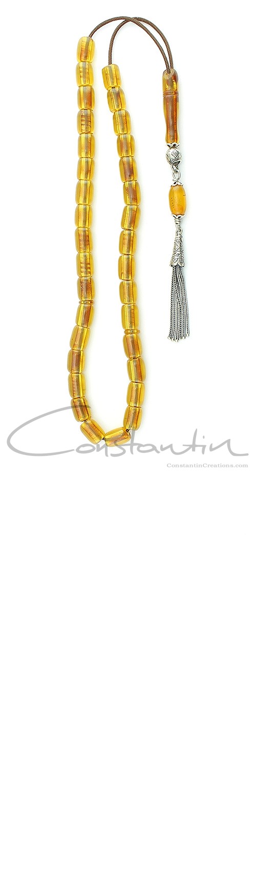 Pocket size, durable, Greek komboloi made of vintage Faturan beads.