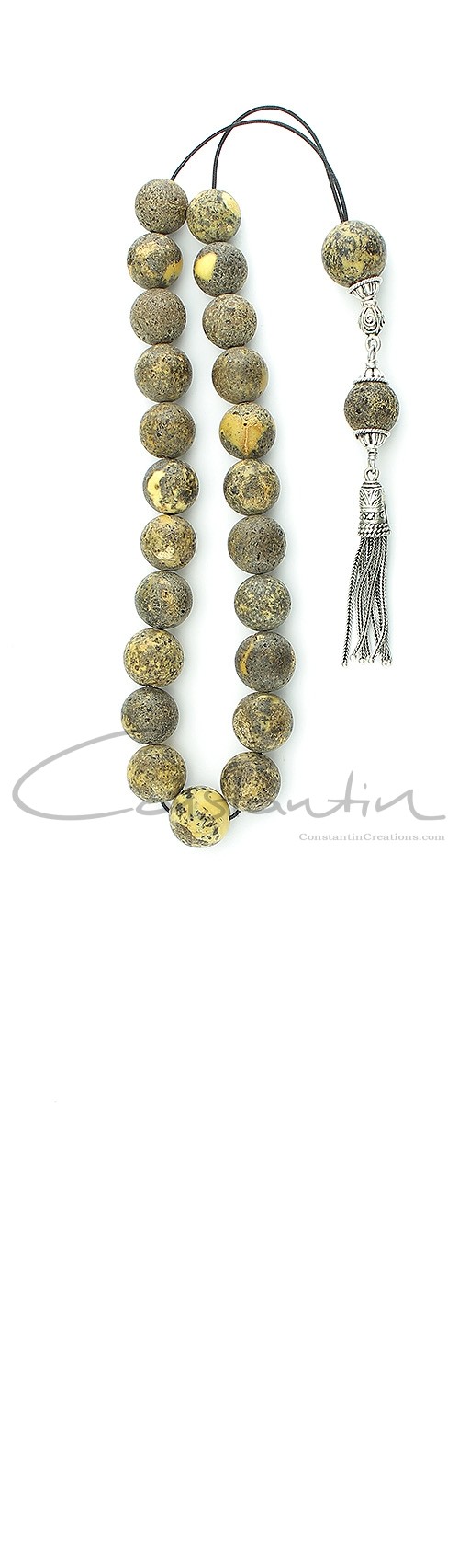 Rough material appeal, Greek komboloi, made of selected, multicolor natural amber.