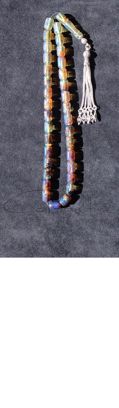 Natural Dominican Blue Amber Worrybeads set in handy size.