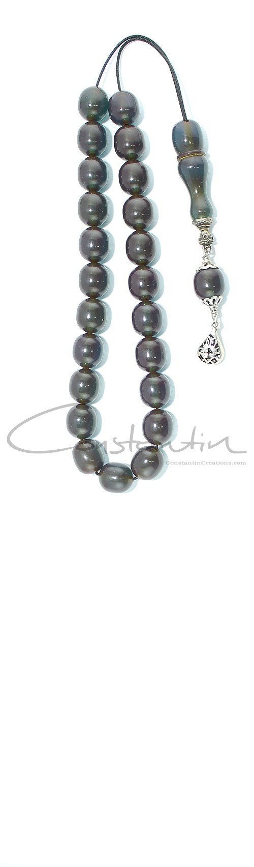 Collectable Transparent, Blue Faturan Greek style Komboloi.