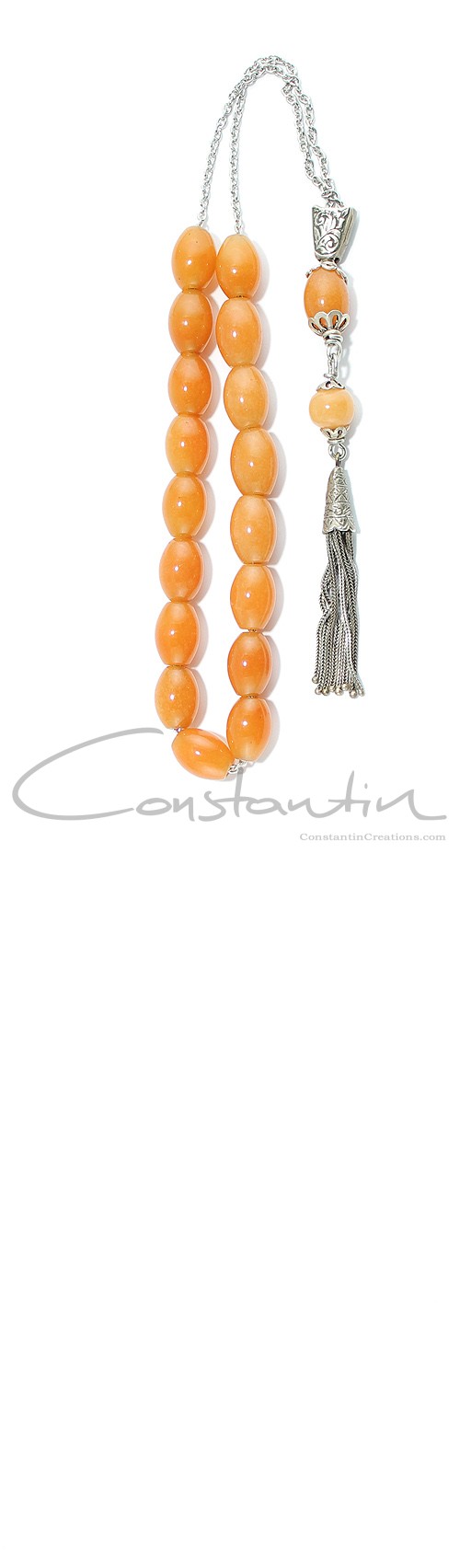 Yellow Aventurine stone, Greek hand made komboloi.