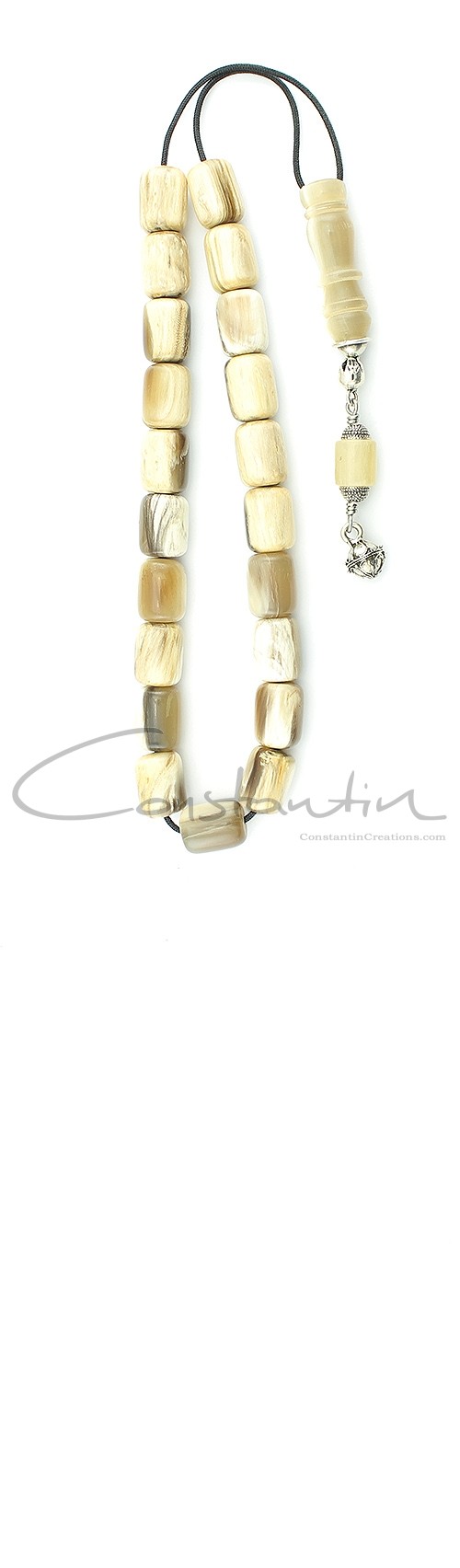 Classic, Greek komboloi made of selected multicolor, natural horn.