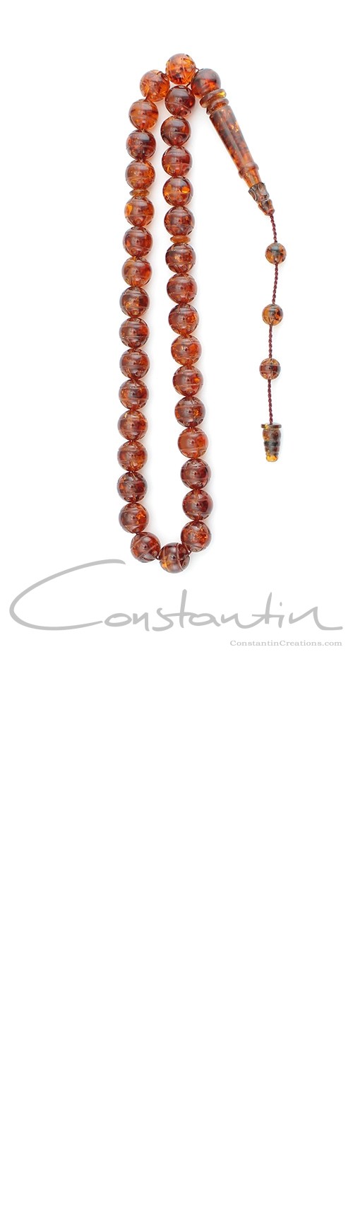 Vintage worry beads set made of hand carved natural amber. 