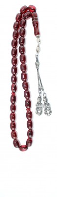 Collectable, Vintage transparent Red Faturan, large worry beads set.