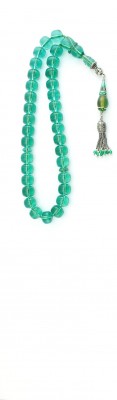 Collectable Transparent, Turquoise Blue Faturan worry beads.