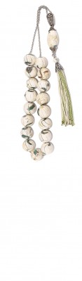 Hand made Greek  Komboloi  of, Nepalese Naga Conch sea shell beads