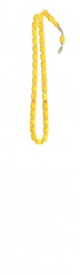 Selected transparent, natural yellow amber worry beads decorated with silver.