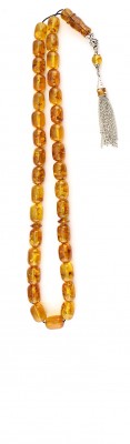 Large and impressive, natural amber worry beads .