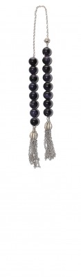 Dark Blue, Mini worry beads (begleri) made of Goldstone beads.