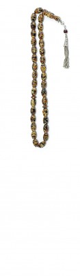 Handy size, Multicolor Mosaic amber worry beads set.