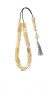 Selected natural horn, Greek komboloi with silver decoration.
