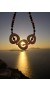 Jewelry set of Necklase, bracelet and matching earrings inspired by the Santorini sunset.