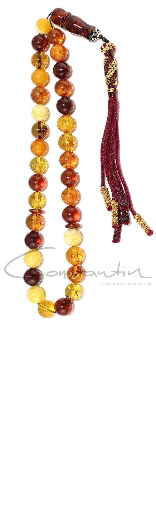 Handy size, worry beads set, made of selected natural amber, with many natural colors combination