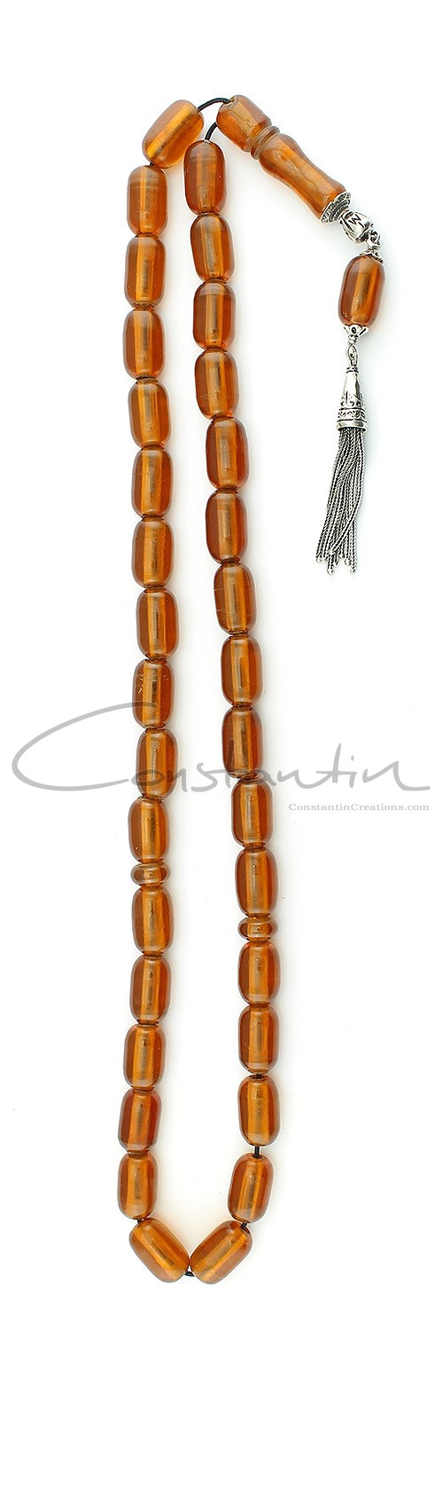 Vintage Transparent  dark Yellow Faturan worry beads set.