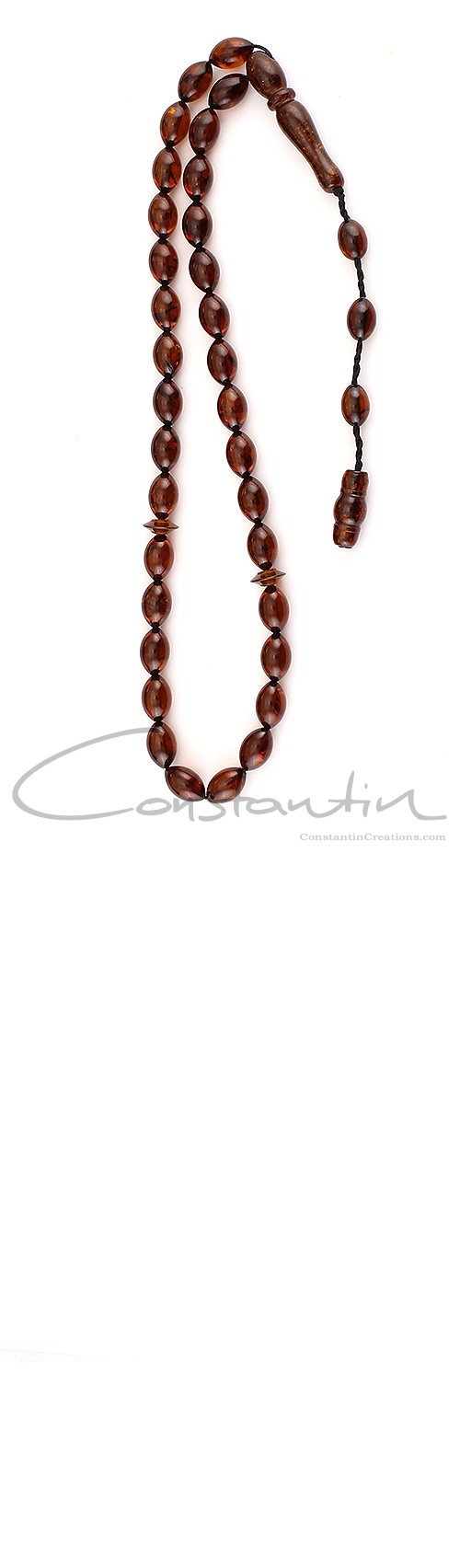 Oval beads, Natural dark Honey / Red amber worry beads set.