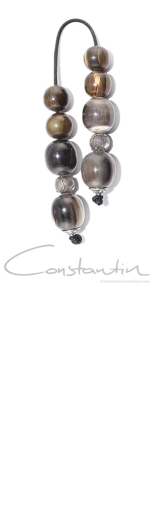 Mini worry beads (begleri) made of Horn and Silver.