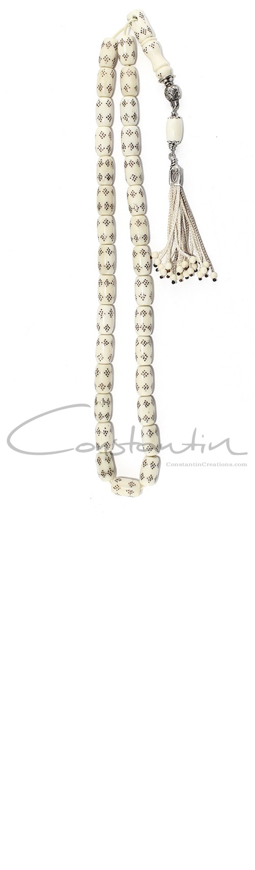 Traditional style, worry beads set with bone beads, decorated with copper.
