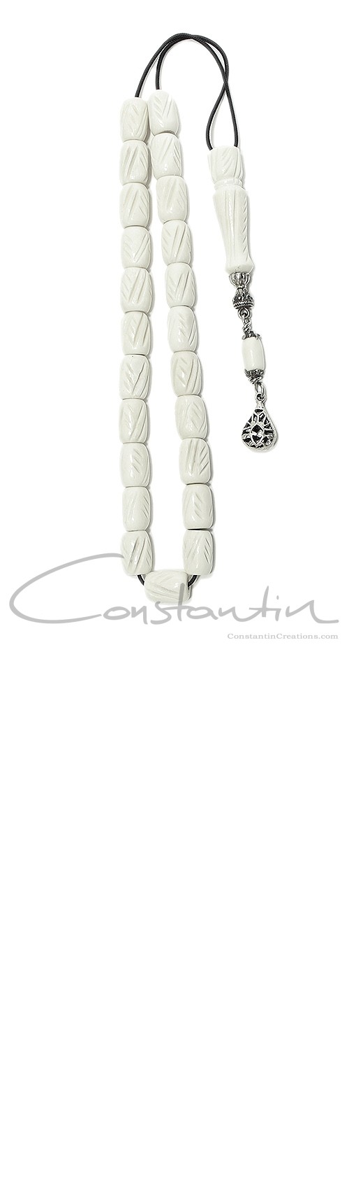 Elegant and durable, engraved bone beads  komboloi.