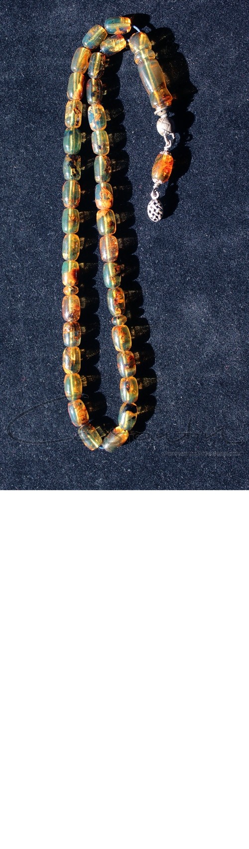 Selected Dominican amber worry beads set in convenient size.
