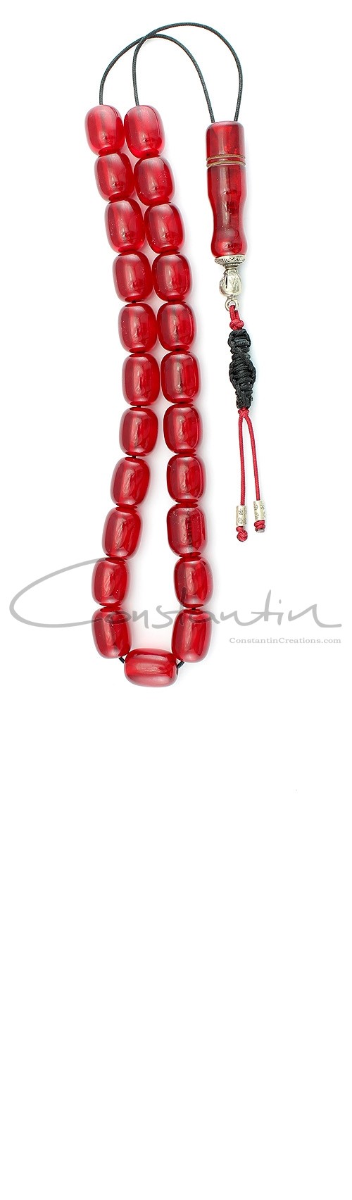 Vintage transparent Red Faturan, Greek komboloi.