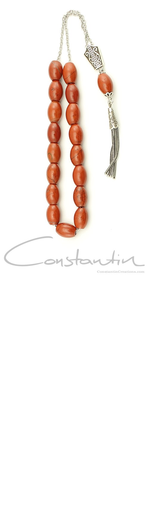 Red Jasper stone Greek komboloi.