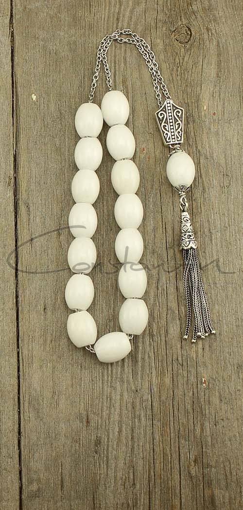 Greek Komboloi, premium quality, for daily use made of natural Quartzite gemstone, and solid sterling silver.