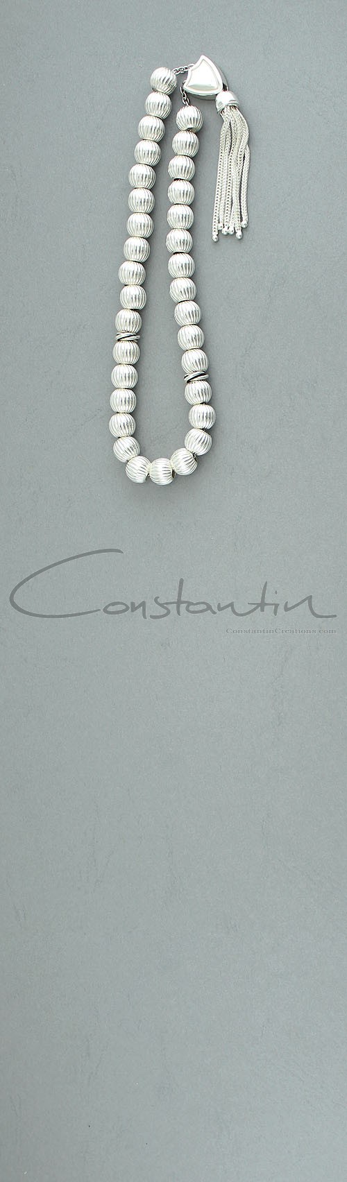 Classic 33 beads, sterling silver komboloi. 