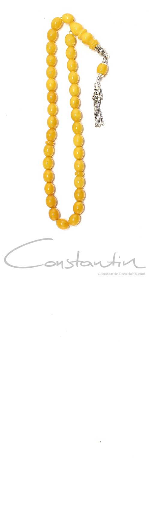 Small but complete worry beads set made of selected, natural dark Yellow Baltic amber.