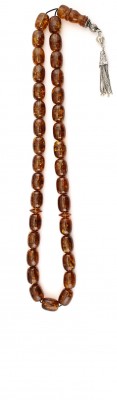 Long and complete, Natural dark honey amber worry beads set. 