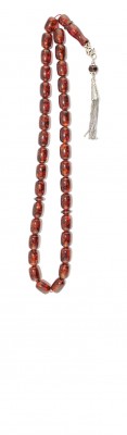 Dark honey / red natural amber worry beads set.