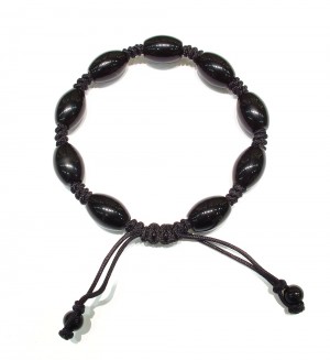 Black Agate semi precious stone knotted bracelet