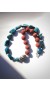 Colorful necklace made of natural Crysocolla, sponge Coral and small white Coral beads.