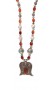 Hand made long necklace made of vintage, silver Nepalese beads, Agate  and Carnelian mineral stone beads. 