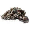 Vintage, large and heavy worry beads set with round shape beads decorated with mosaic artwork.