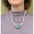 Handmade casual necklace with a square shape jasper pendant.
