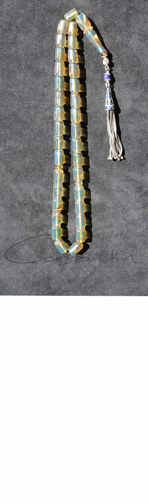 Selected , Transparent, Dominican Blue Amber in a traditionally hand crafted worry beads set.