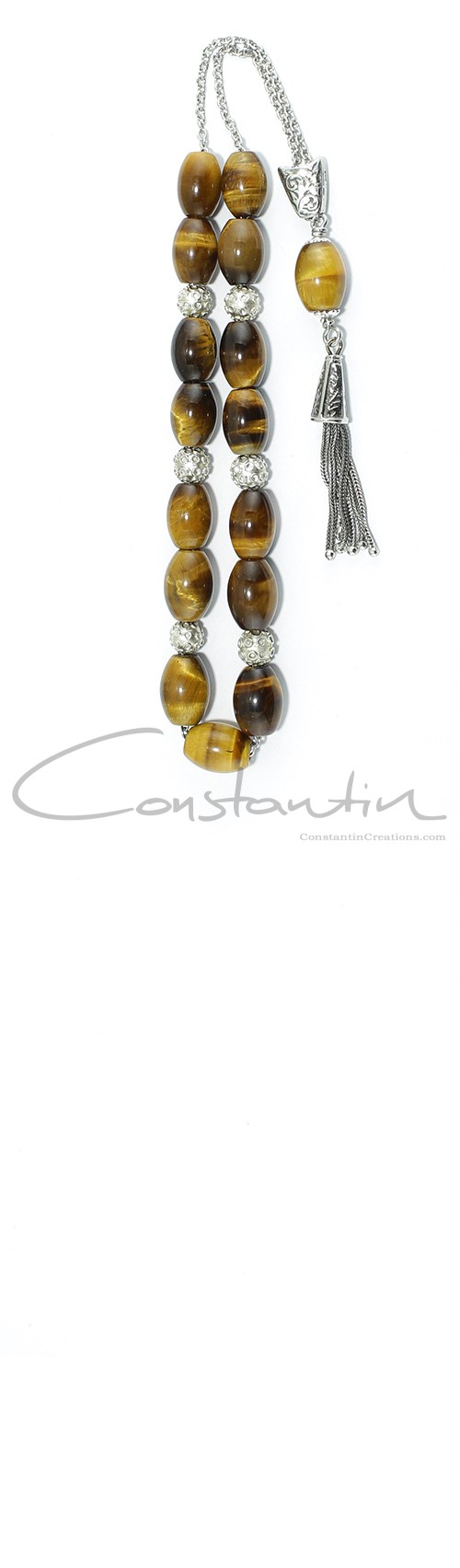 Greek , komboloi set, made of natural Semi Precious stone Tiger's Eye beads.