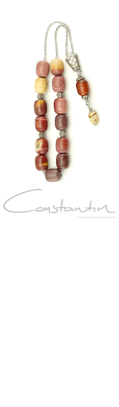 Multi color jasper stone, Greek komboloi.