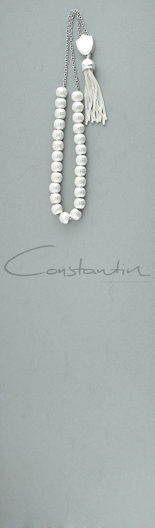 Sterling Silver, Classic komboloi of 25 beads.