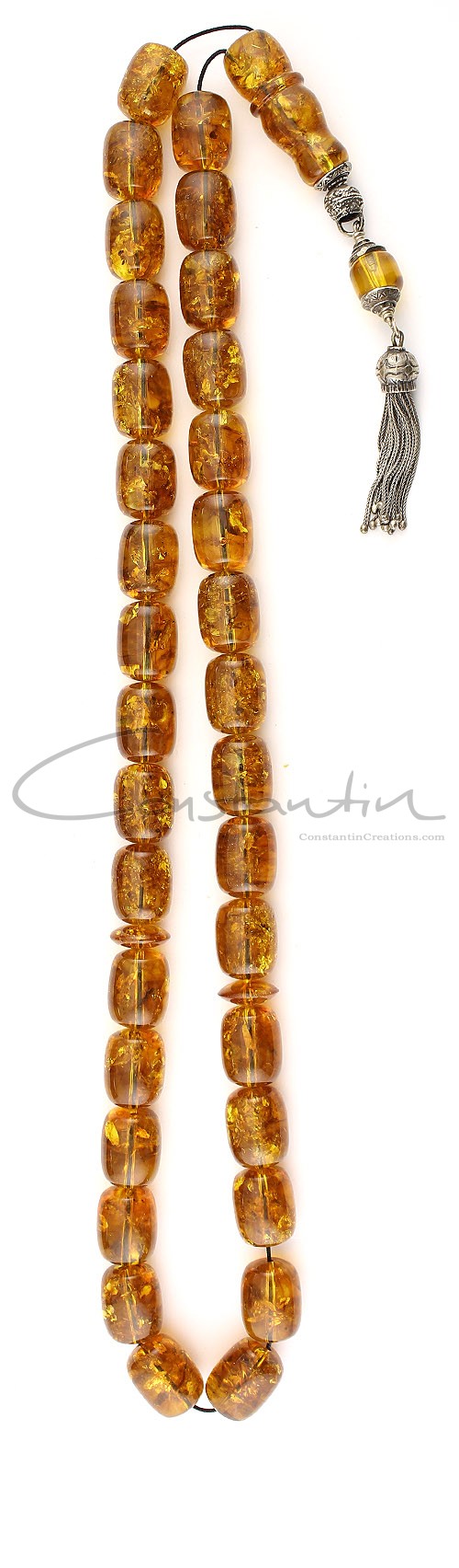 Large size, Natural amber worry beads set.