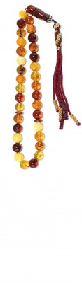 Handy size, worry beads set, made of selected natural amber, with many natural colors combination
