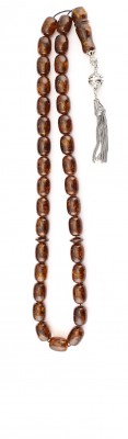 Natural dark honey amber worry beads set. 