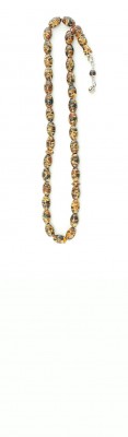 33 beads, Multicolor Mosaic amber worry beads set, made of natural, small amber pieces.