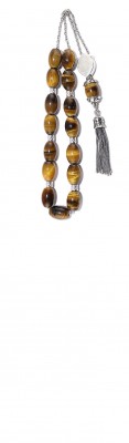 Greek style, komboloi set, made of natural Semi Precious stone Tiger's Eye beads.