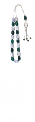 Greek style, komboloi set, made of natural Semi Precious stone Green Agate & Sodalite  beads.