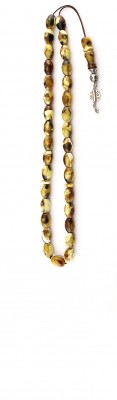 Mosaic amber, Worry beads set, made of selected natural amber small pieces.
