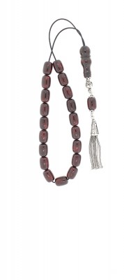 Dark Red Natural amber, hand crafted Greek komboloi, worry beads