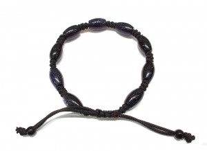 Dark blue goldstone knotted bracelet