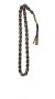 Worry beads set, made of natural Black Coral, decorated by hand work with copper inlays.